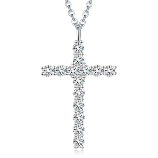 Moissanite Cross Necklace