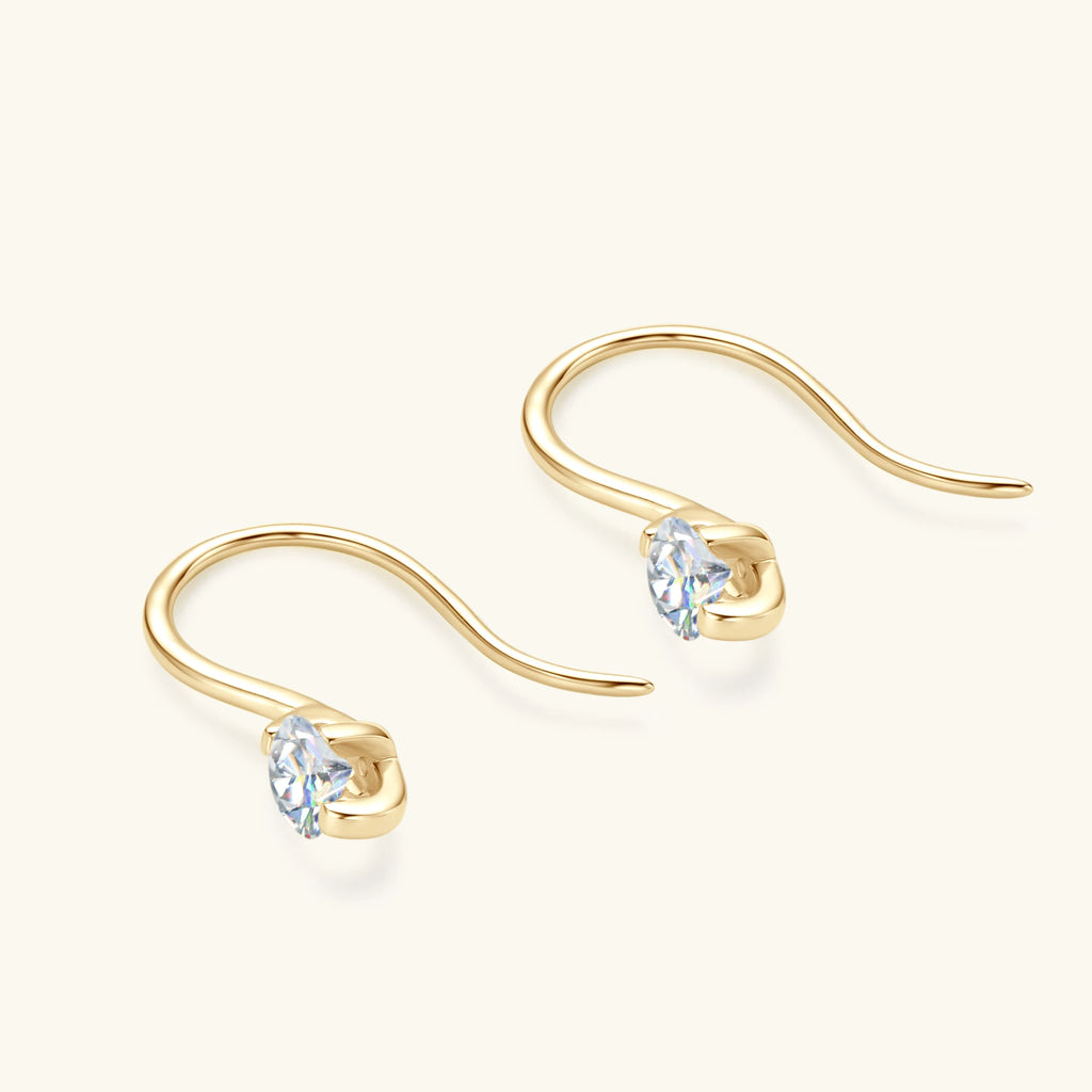 100% 925 Silver Piercing Drop Earrings For Women Plated 18K Gold Jewelry 0.3cttw Moissanite Earrings High Quality Gift