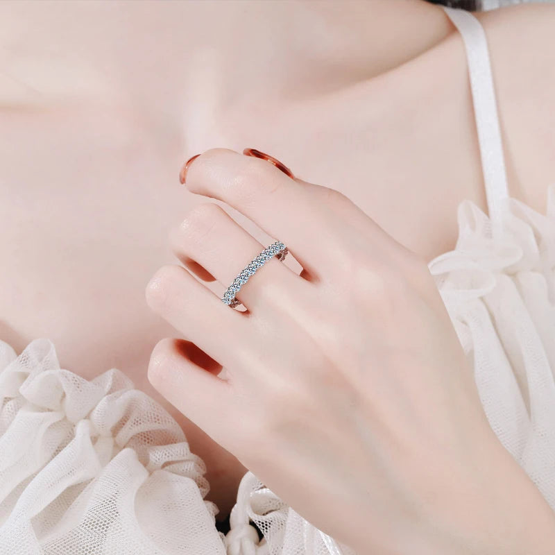 Moissanite Eternity Band - 5mm S925 Sterling Silver 7ct D VVS1