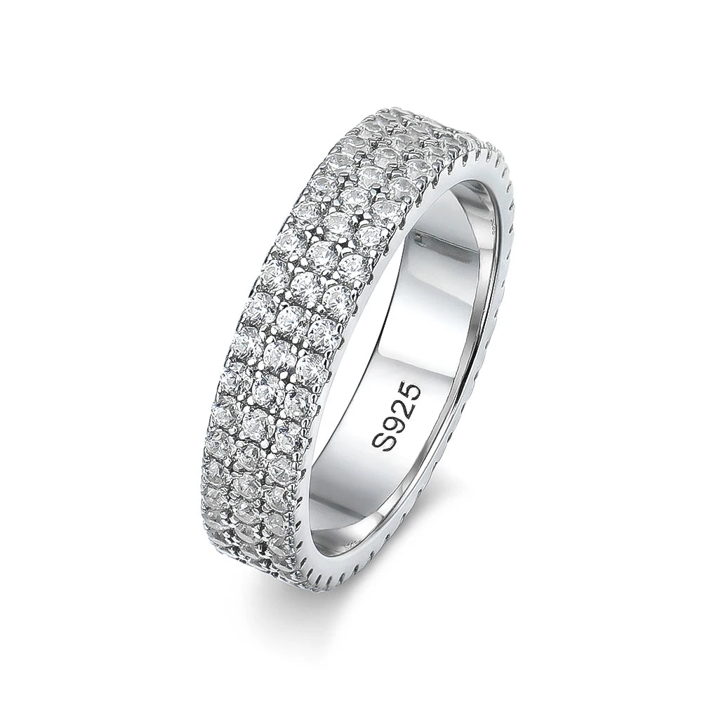 4.5mm Full Moissanite Eternity Band - D VVS1 S925 Silver