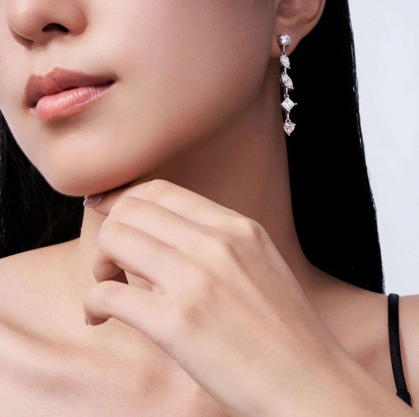 All Moissanite Drop Earrings for Women Pear /Marquise/Heart Cut Diamond 925 Silver Long Tassel Dangle Earring Party Jewelry GRA