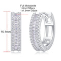 D Color Moissanite Earrings 925 Sterling Sliver Plated White Gold Hoop Earring For Women Classic Wedding Party Jewelry