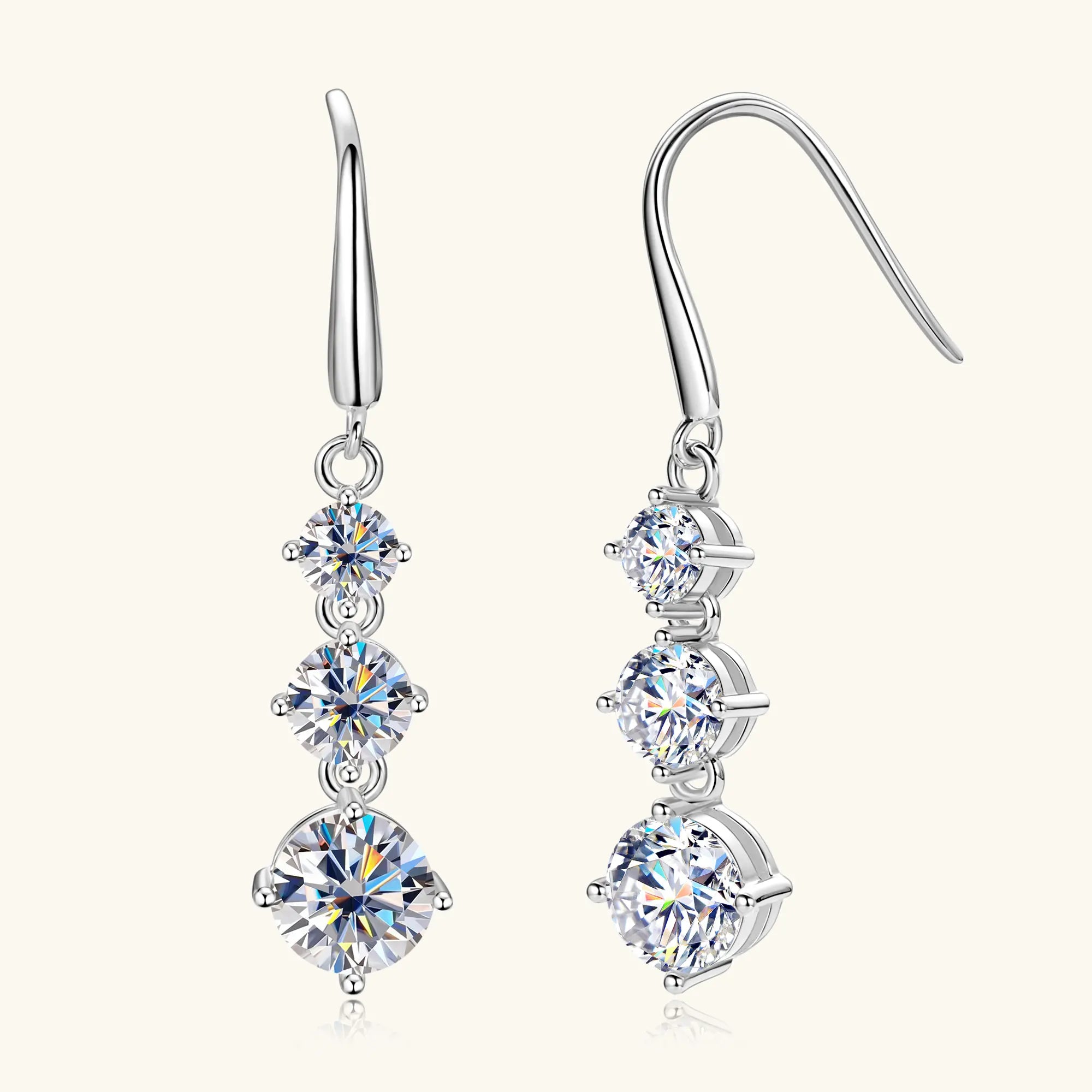 3.6CT Full Moissanite Drop Earrings for Women Sparkling Brilliant Cut Lab Diamond Earring S925 Silver Plated 18k Wedding Jewelry