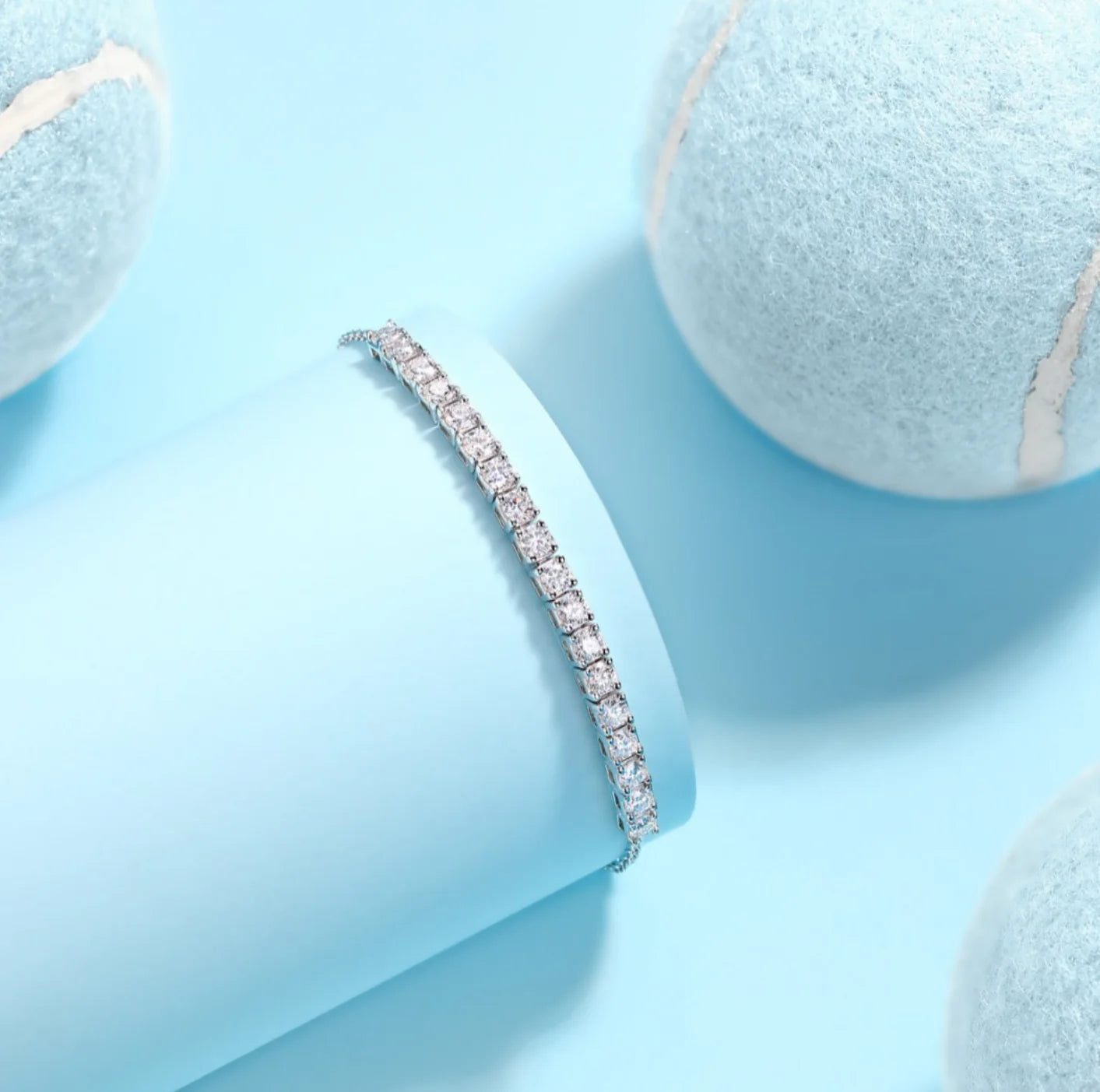 Moissanite Tennis Bracelet 1.8ct-9ct Diamond Bracelets for Women 18K White Gold Plated S925 Sterling Silver Adjustable Bracelets