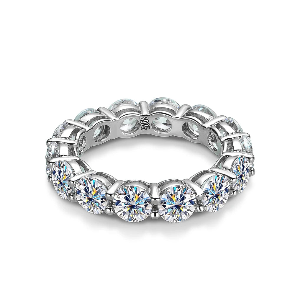 Moissanite Eternity Band - 5mm S925 Sterling Silver 7ct D VVS1