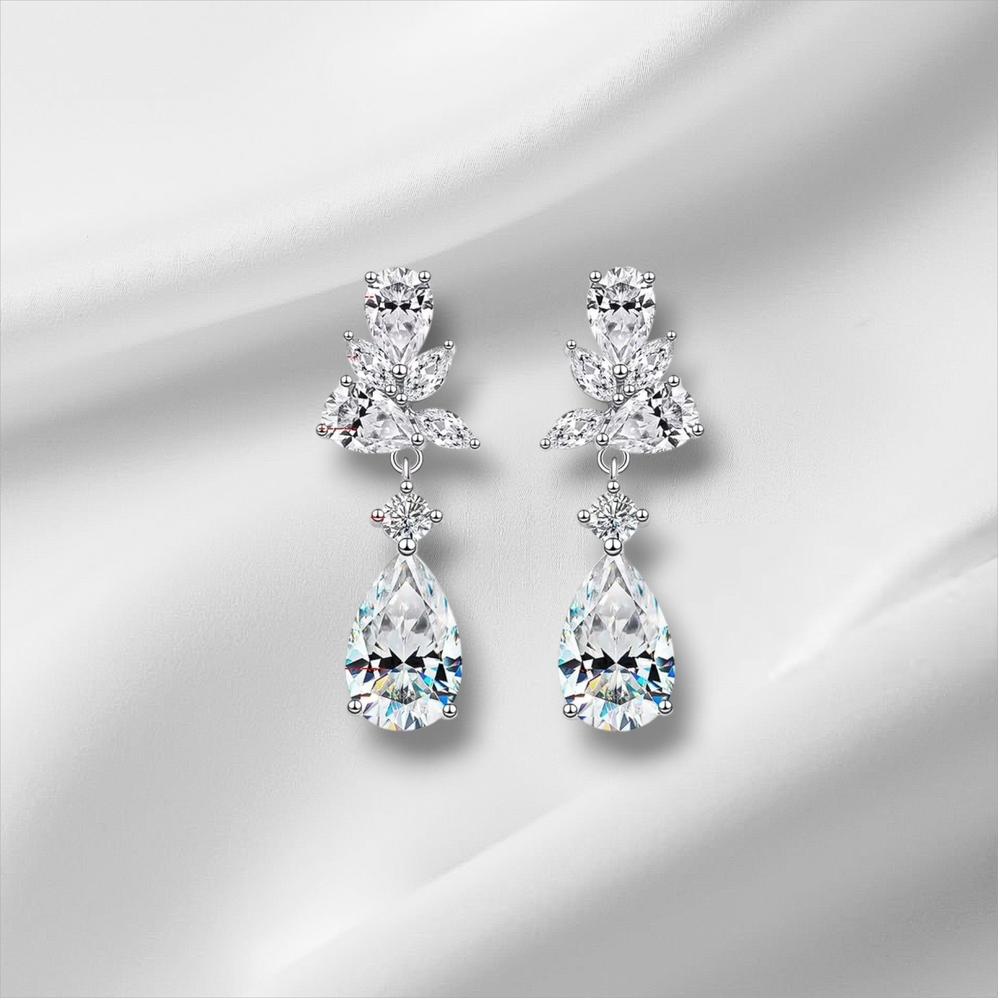 8.8ct Emerald Cut Moissanite Statement Drop Earrings