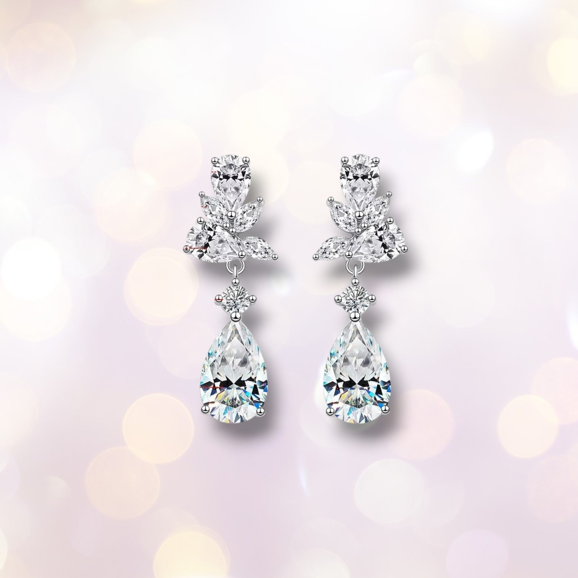 8.8ct Emerald Cut Moissanite Statement Drop Earrings