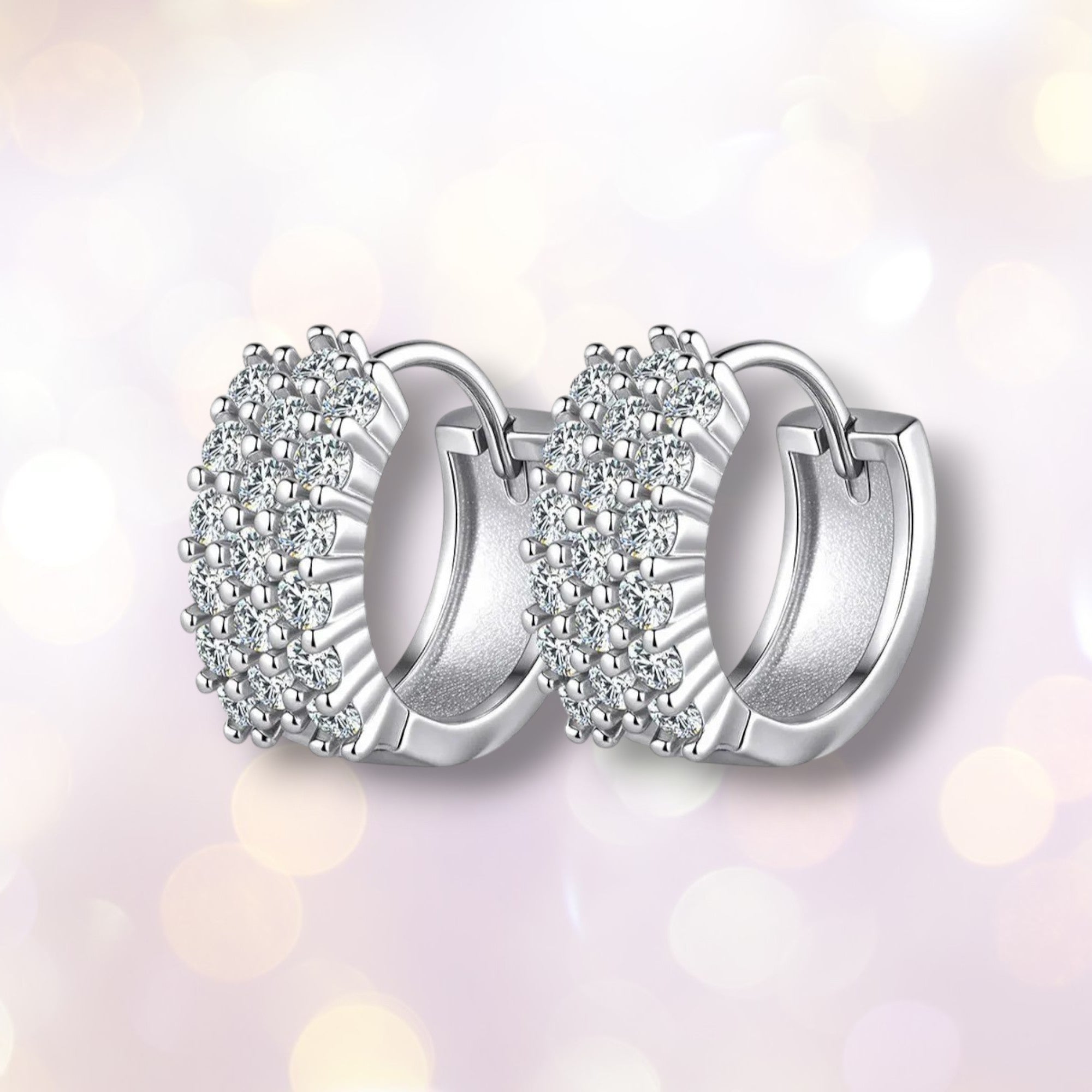 Moissanite Huggie Hoop Earrings | D VVS1 S925 Silver