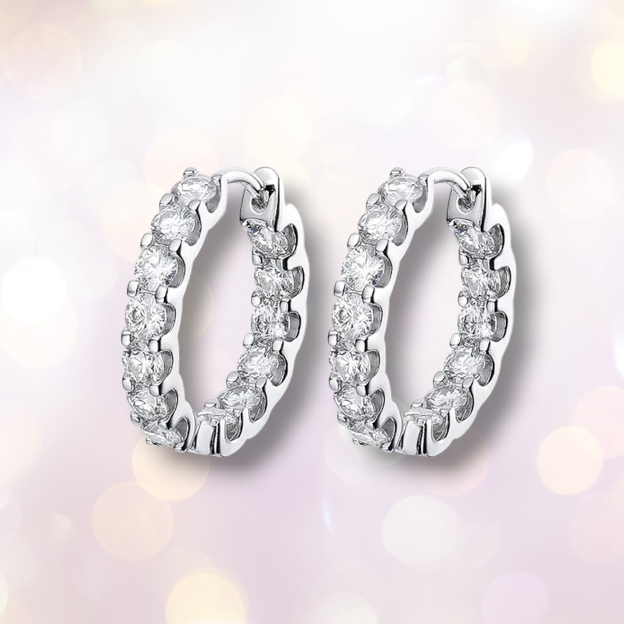 2.6ct Moissanite Hoop Earrings | D Color S925 Silver