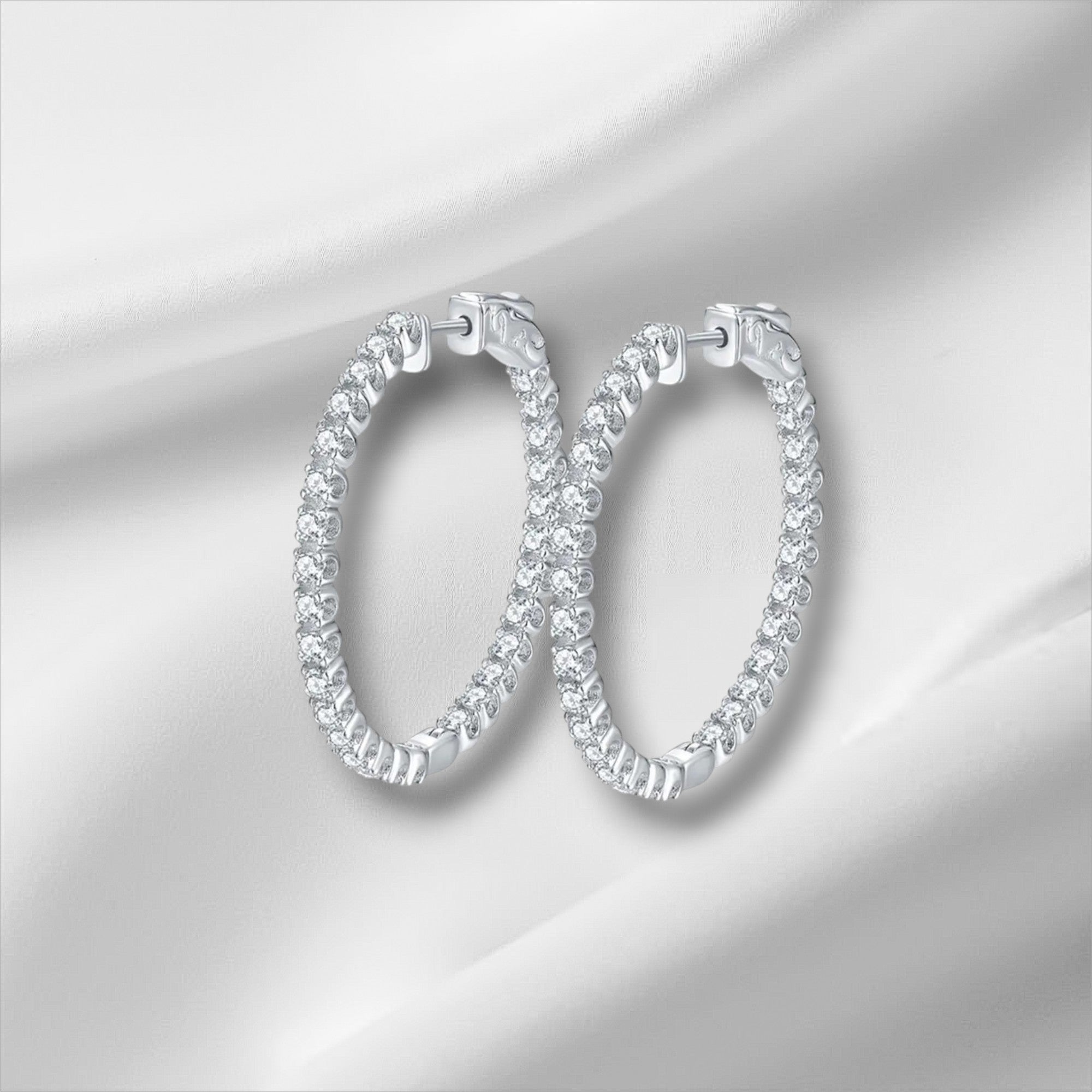 1.5ct Moissanite Hoop Earrings | D VVS1 S925 Silver
