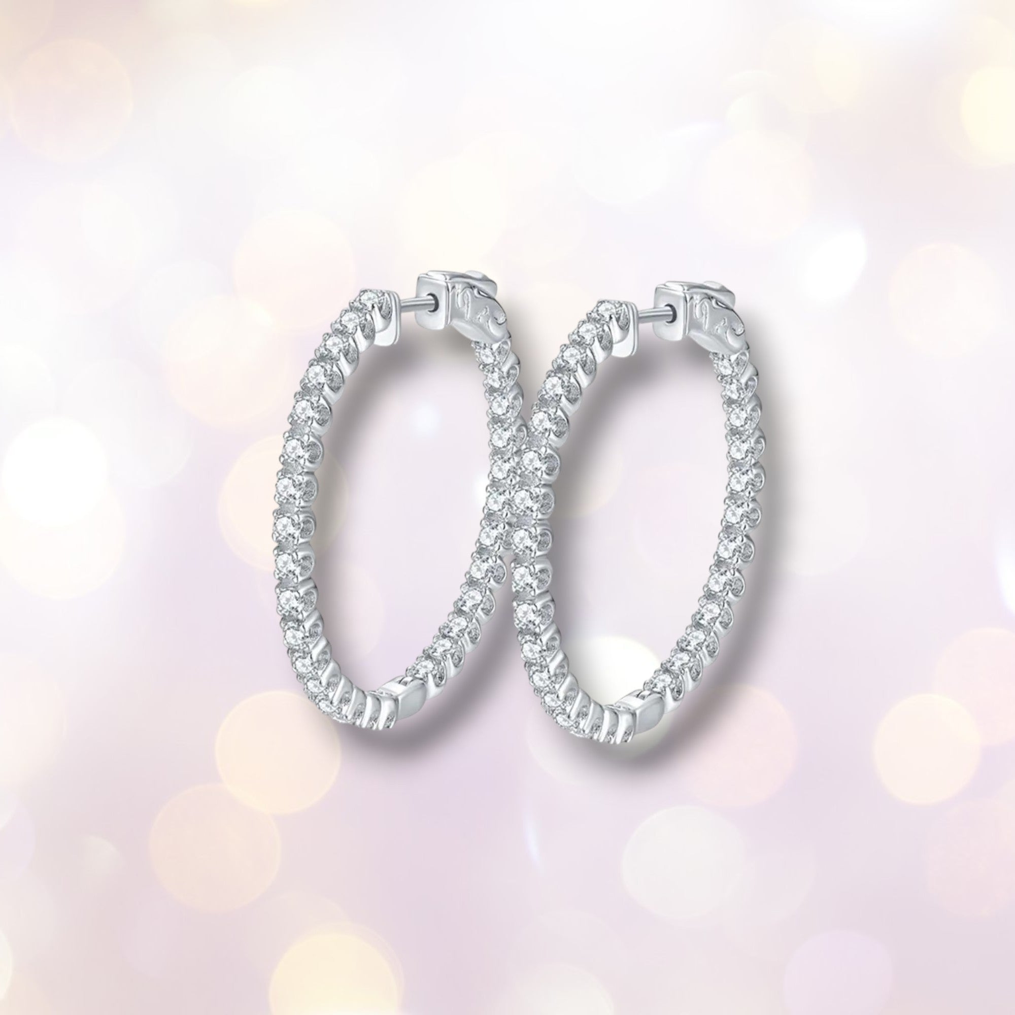 1.5ct Moissanite Hoop Earrings | D VVS1 S925 Silver