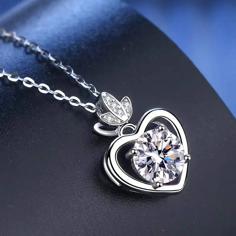 1 Carat Moissanite Heart Necklace