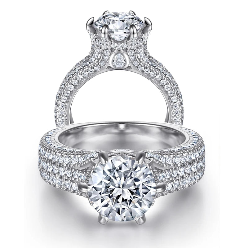 2 Ct Moissanite Diamond Engagement Ring 925 Sterling Silver For Women Anniversary Wedding Ring