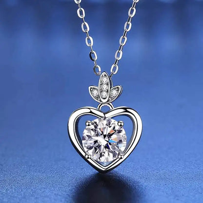 1 Carat Moissanite Heart Necklace