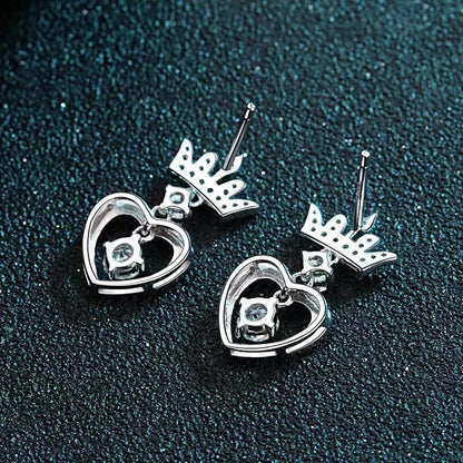 0.72ct Moissanite Crown Earrings