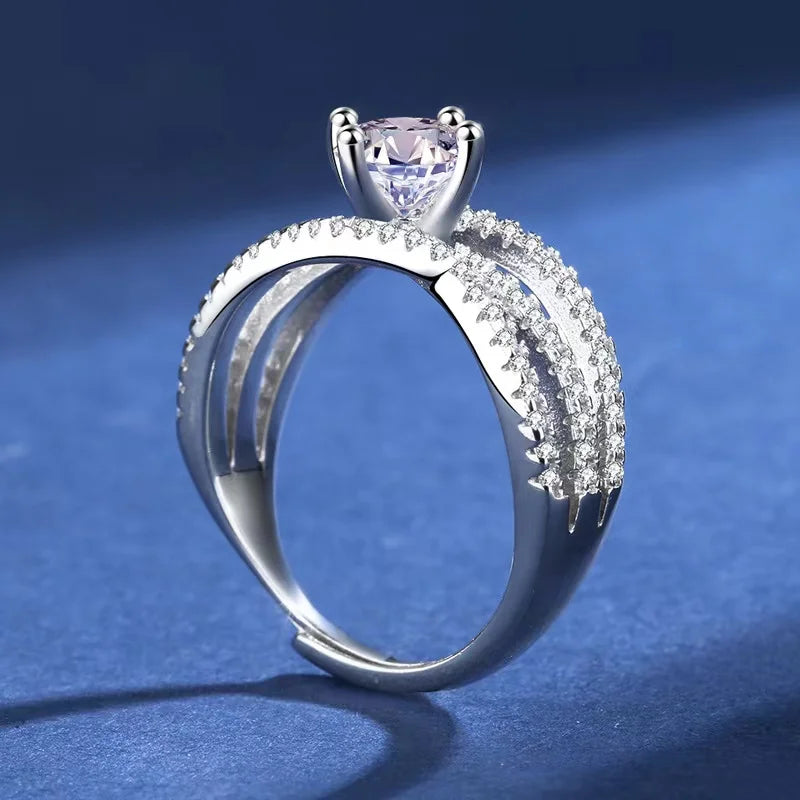 1-2ct Moissanite Adjustable Ring Anniversary