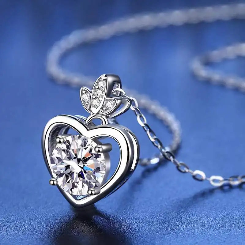 1 Carat Moissanite Heart Necklace