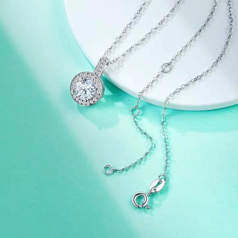 1 Carat Moissanite Pendant Necklace