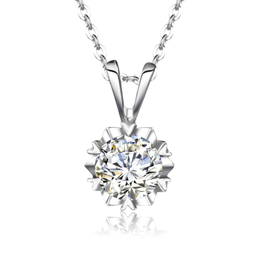 Moissanite Necklace For Women Test Positive 100% 925 Sterling Silver 1ct 2ct 3ct