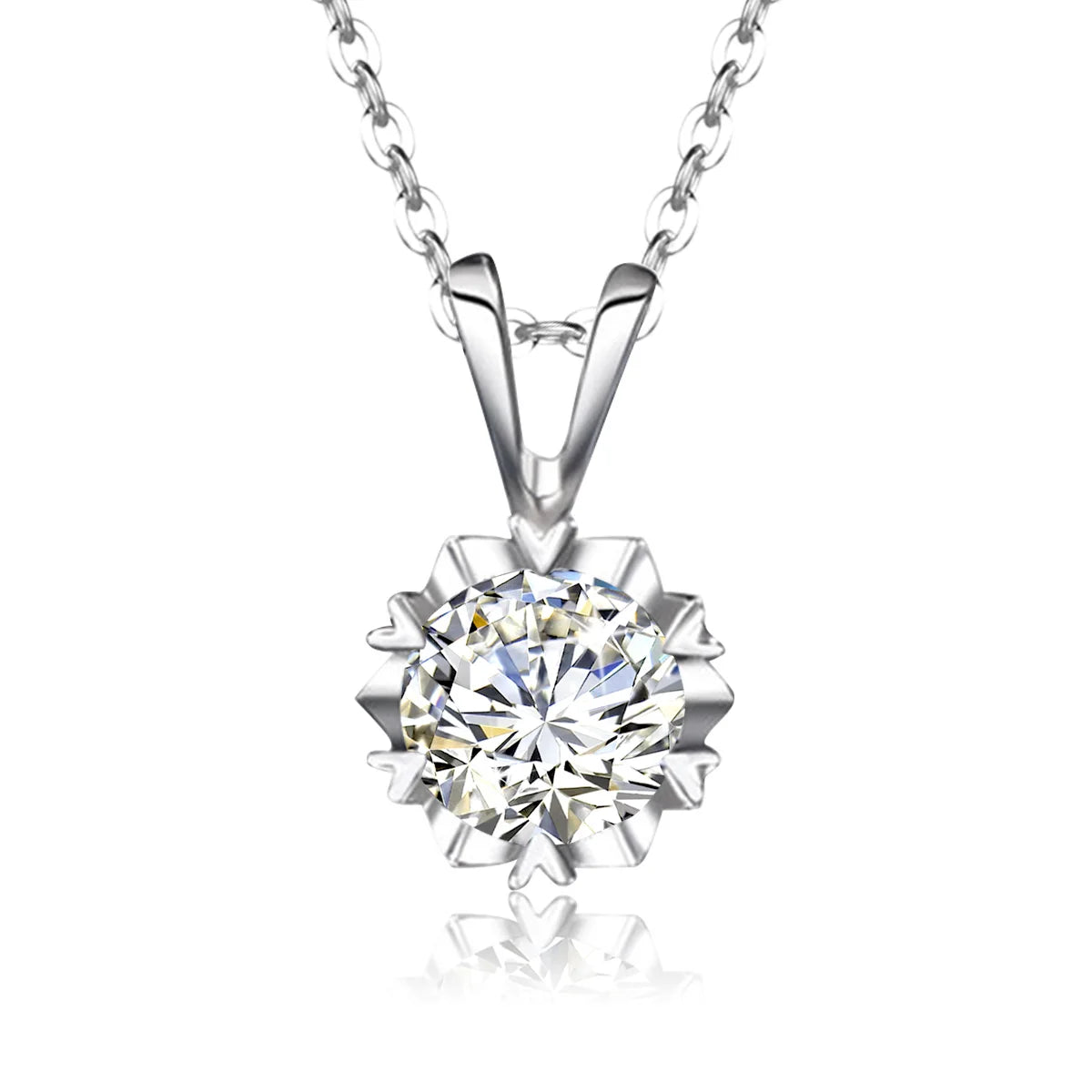 Moissanite Necklace For Women Test Positive 100% 925 Sterling Silver 1ct 2ct 3ct