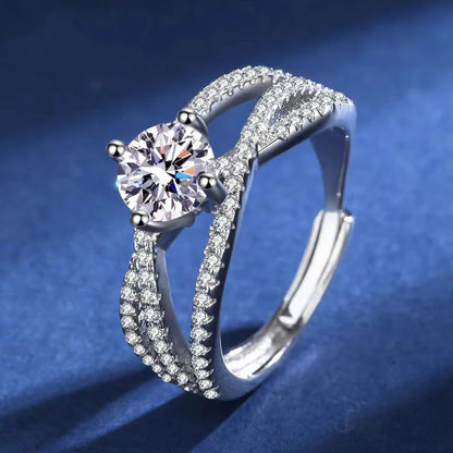 1-2ct Moissanite Adjustable Ring Anniversary