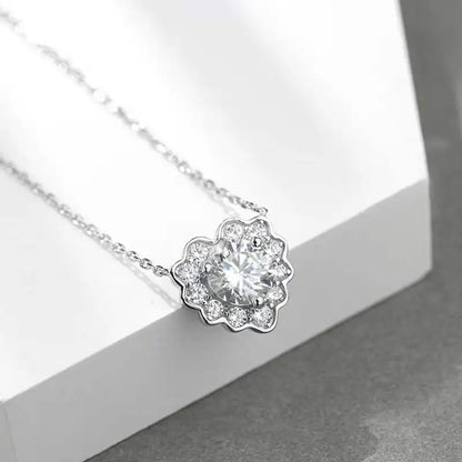 1 Carat Moissanite Diamond Heart Necklace