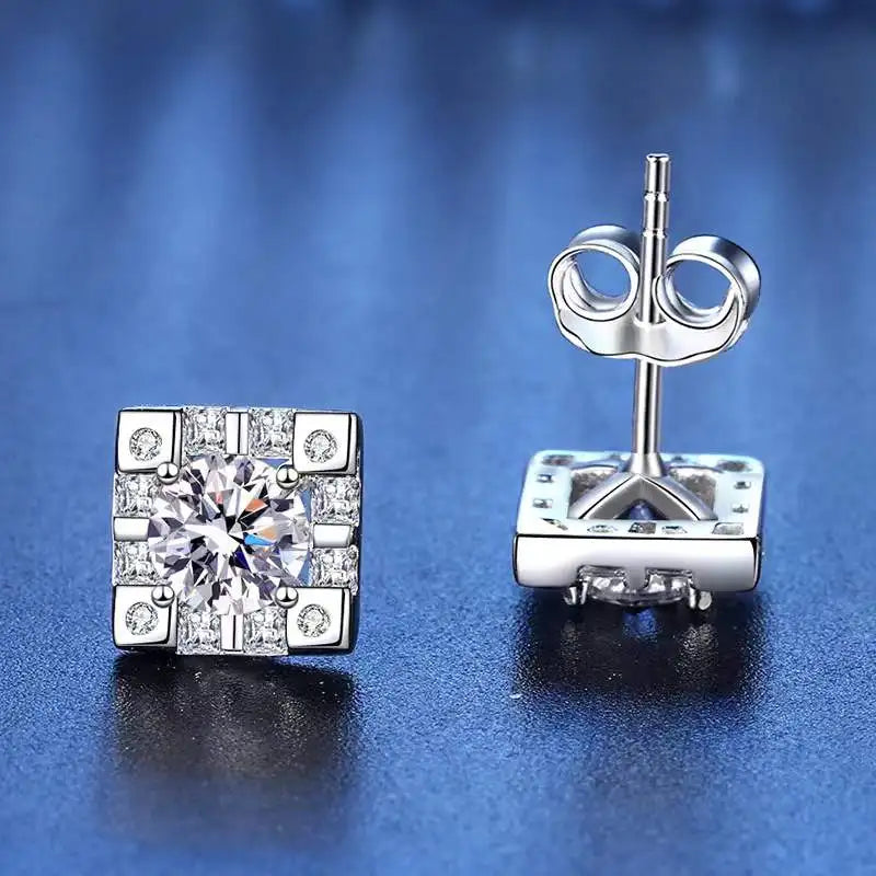 0.5ct  Moissanite Earrings Plated White Gold