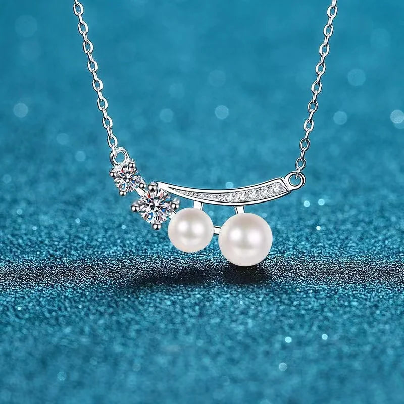 Freshwater Pearl Moissanite Necklace