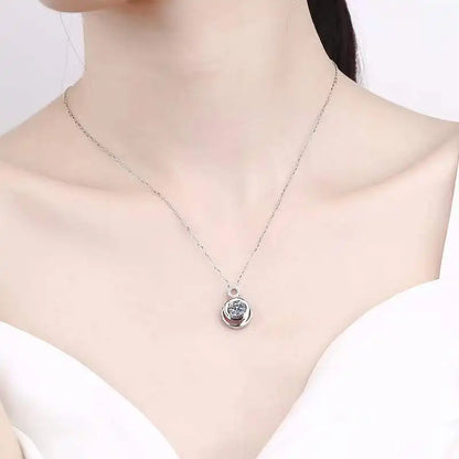 1 Carat Moissanite Double Circle Necklace