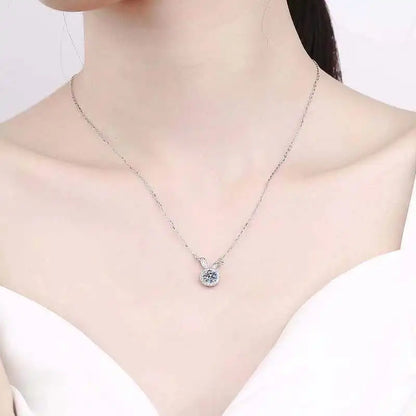 1 Carat Moissanite Pendant Necklace