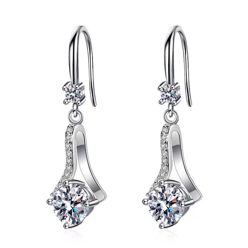 Moissanite Diamond Drop Earrings