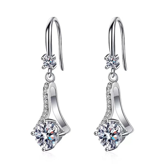 Moissanite Diamond Drop Earrings