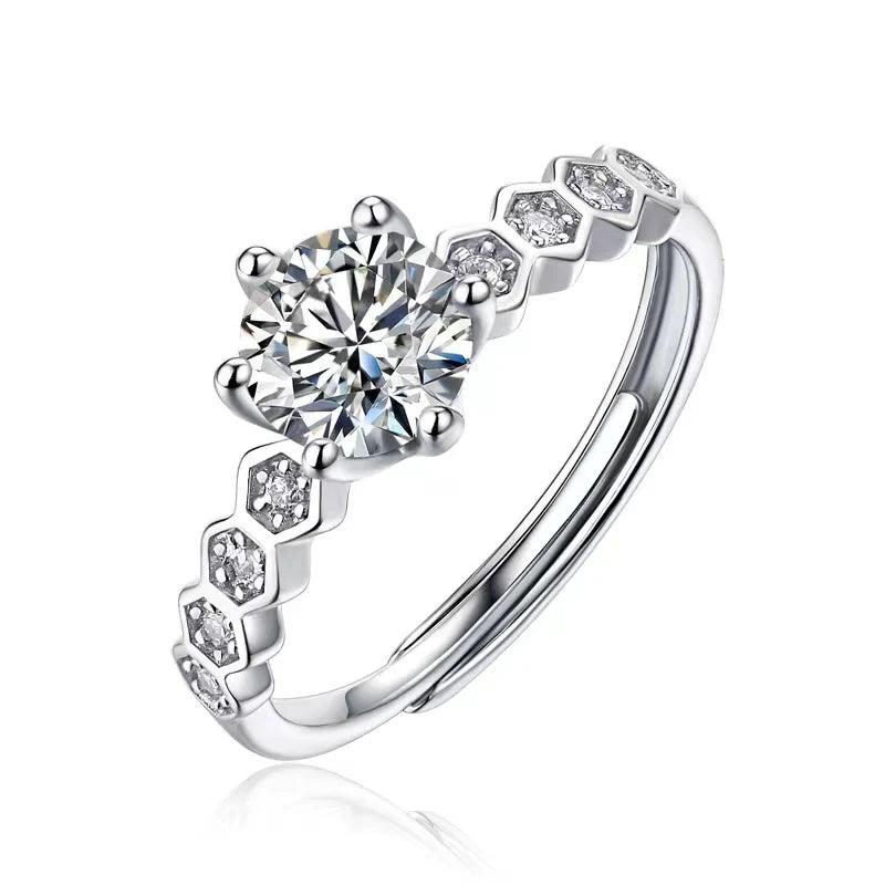 1ct Moissanite Adjustable Ring Wedding Gift