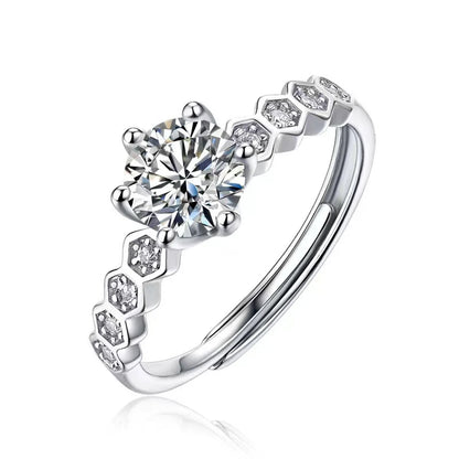 1ct Moissanite Adjustable Ring Wedding Gift