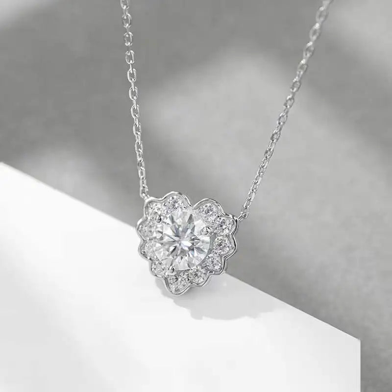 1 Carat Moissanite Diamond Heart Necklace