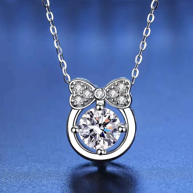 1ct Moissanite Charm Necklace