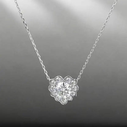 1 Carat Moissanite Diamond Heart Necklace