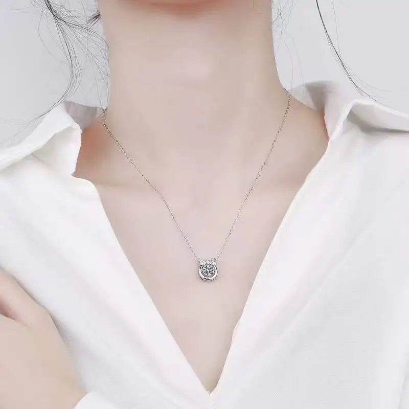 1ct Moissanite Charm Necklace