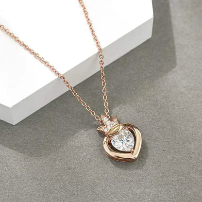 1ct Moissanite Necklace 18k Rose Gold