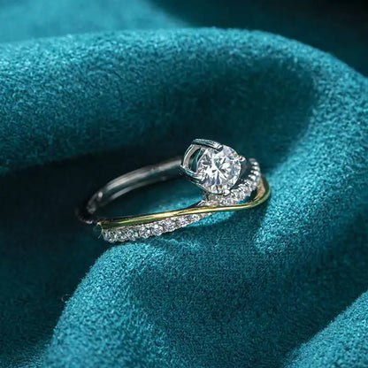 1 Carat Moissanite Engagement Adjustable Ring