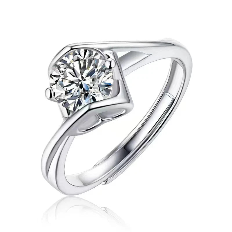 1ct Moissanite Adjustable Ring Wedding Gift