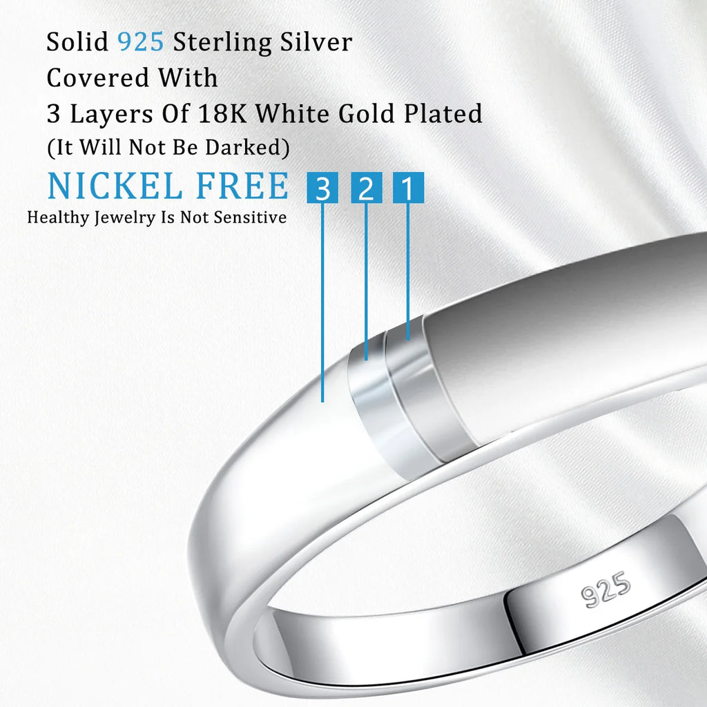 925 Moissanite Necklace For Women Certified With Chain New In Jewelry Anniversary Gift