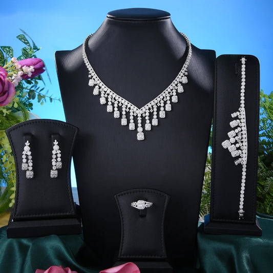 Trendy Flowers Chokers African Dubai Bridal Jewelry Set