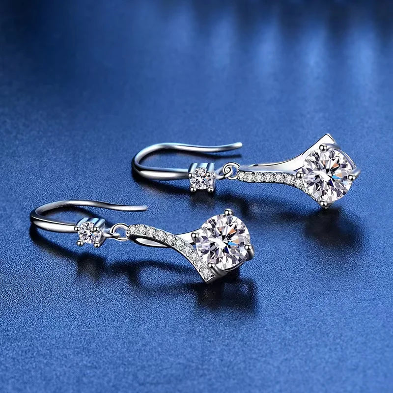 Moissanite Diamond Drop Earrings