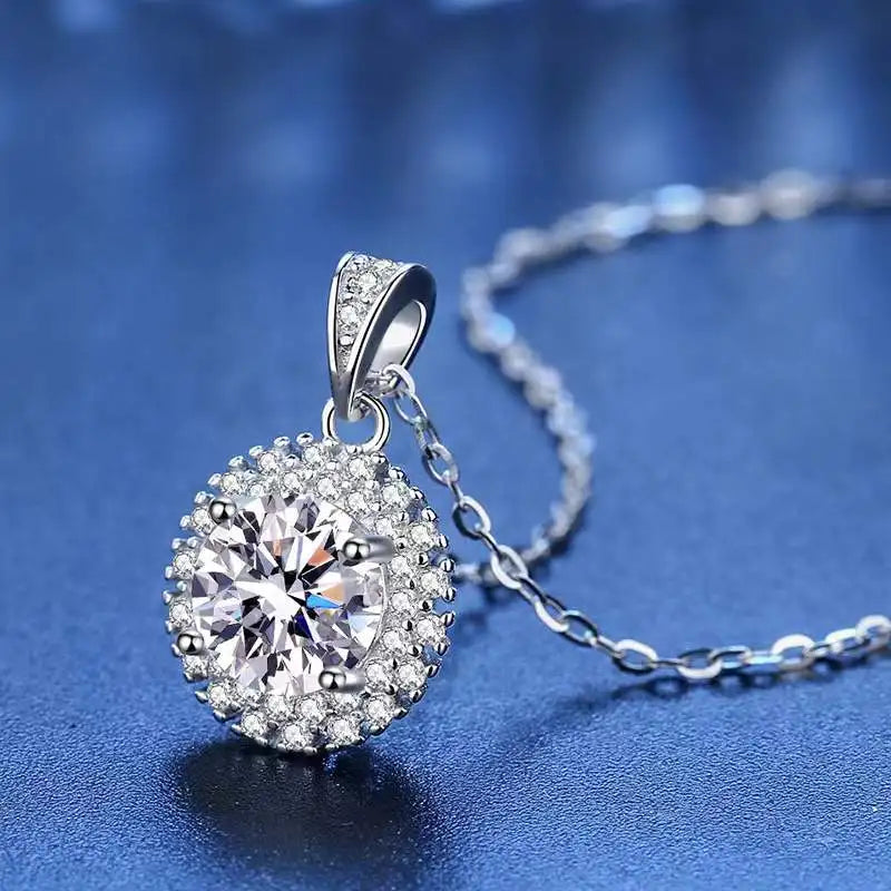 1 Carat Sunflower Moissanite Necklace