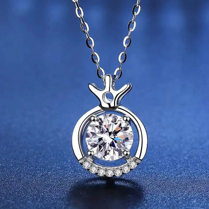 1 Carat Crown Moissanite Necklace