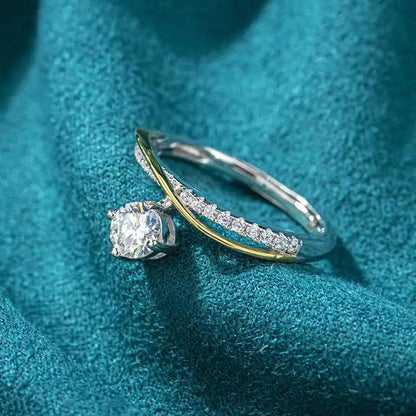 1 Carat Moissanite Engagement Adjustable Ring