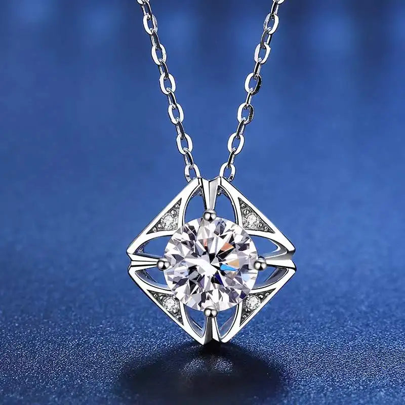 1 Carat Moissanite Pendant Necklace