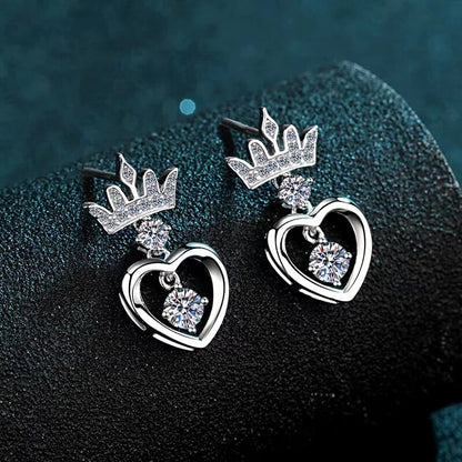 0.72ct Moissanite Crown Earrings