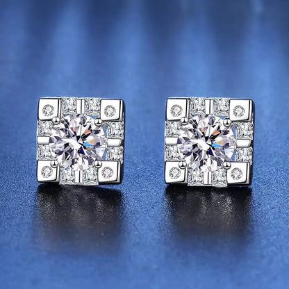 0.5ct  Moissanite Earrings Plated White Gold